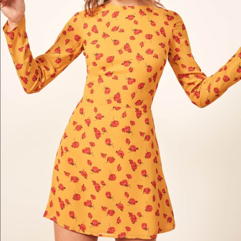 Reformation Mayra dress, Yellow Floral, 2